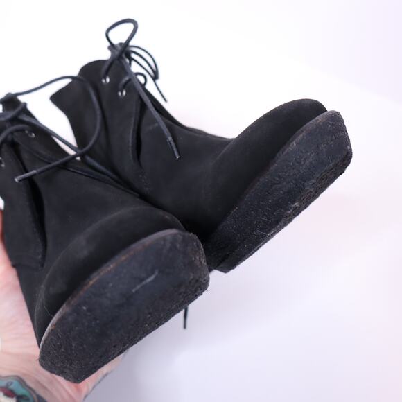 RALPH LAUREN COLLECTION Black Suede Lace-Up Heeled Ankle Boot Women's 9.5B - Picture 7 of 9